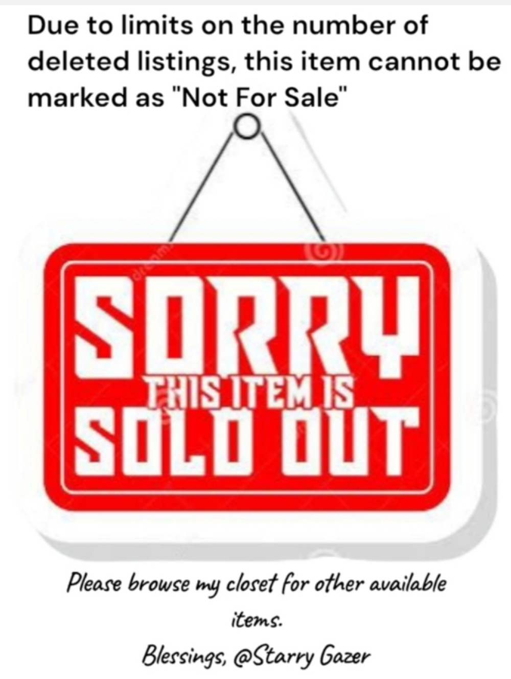 SOLD: DO NOT PURCHASE
